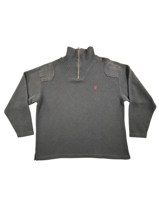 Wrangler Other - Wrangler Sweater Mens 2XL Blue Mock Neck 1/4 Zip Cotton Knit Pullover MI0608A
